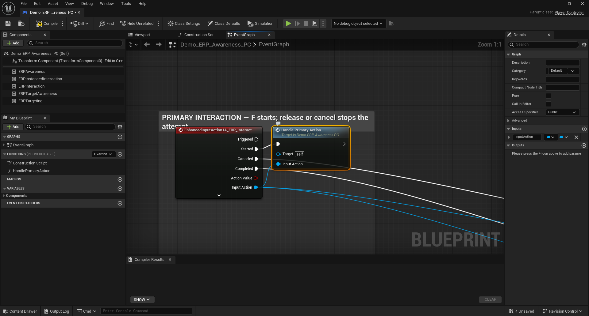 Blueprint interaction input binding